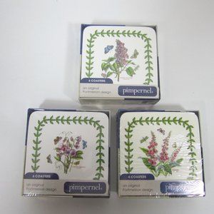 Portmeirion 'Pimpernel' Coasters NEW Lot of 3 sets Sealed Foxglove Lilac Botanic